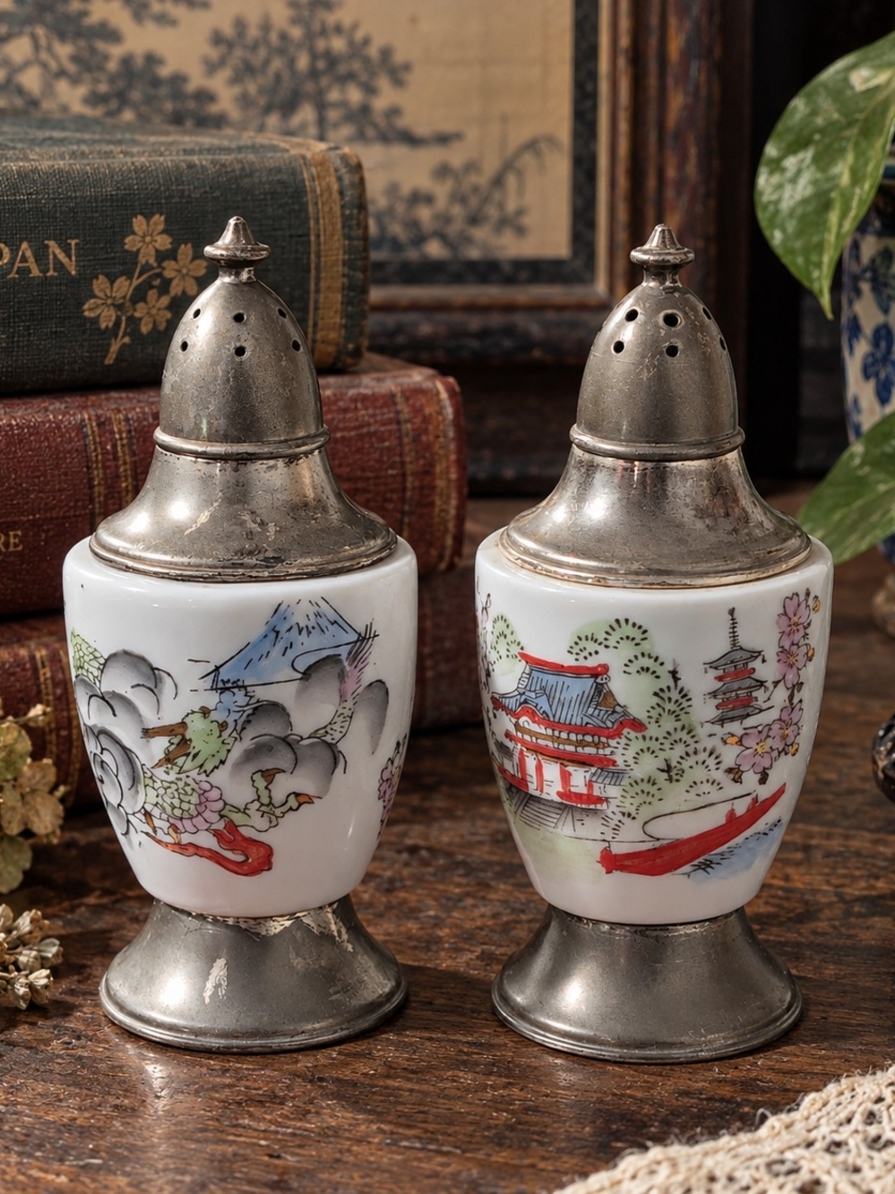 Vintage Japanese Porcelain Salt & Pepper Shakers